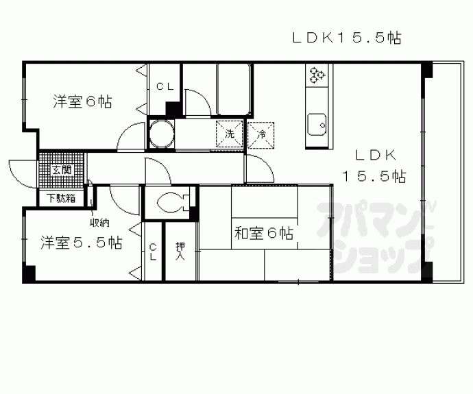 【パデシオン丹波橋】間取