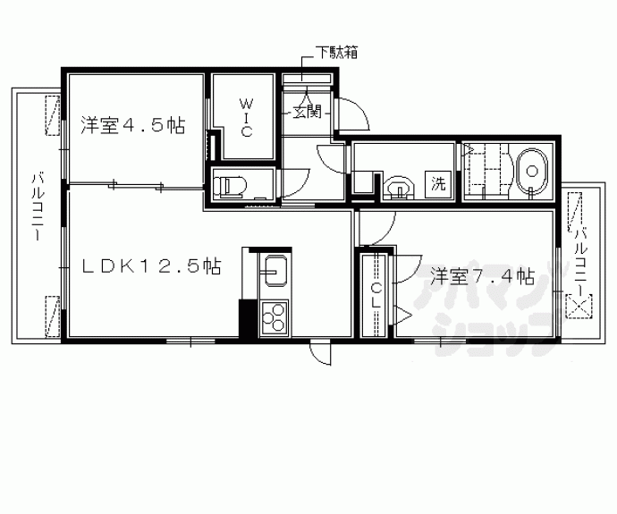 【グレース西七条】間取