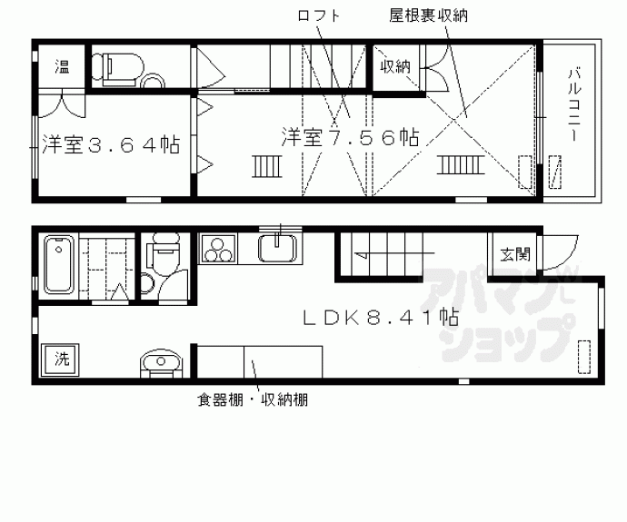 【東山区正面町貸家】間取
