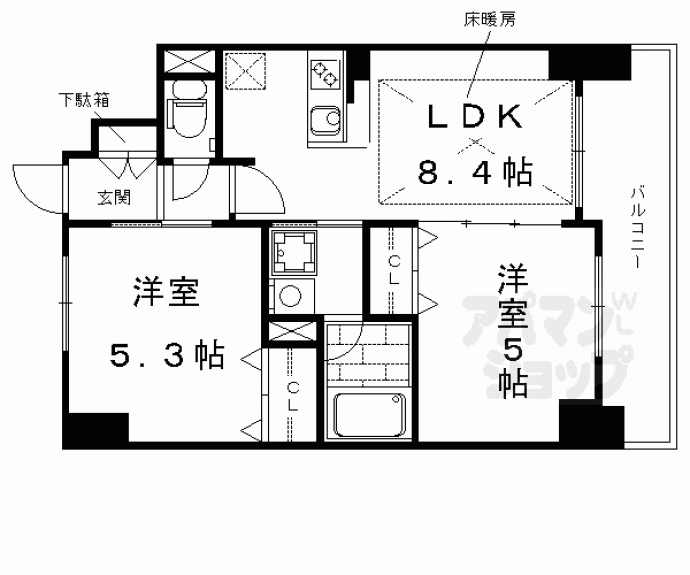 【エステムプラザ京都聚楽第粋邸】間取