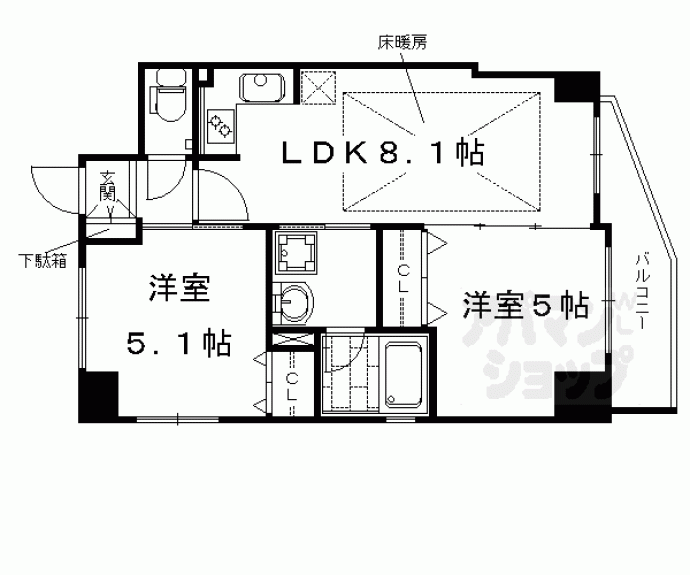 【エステムプラザ京都聚楽第粋邸】間取