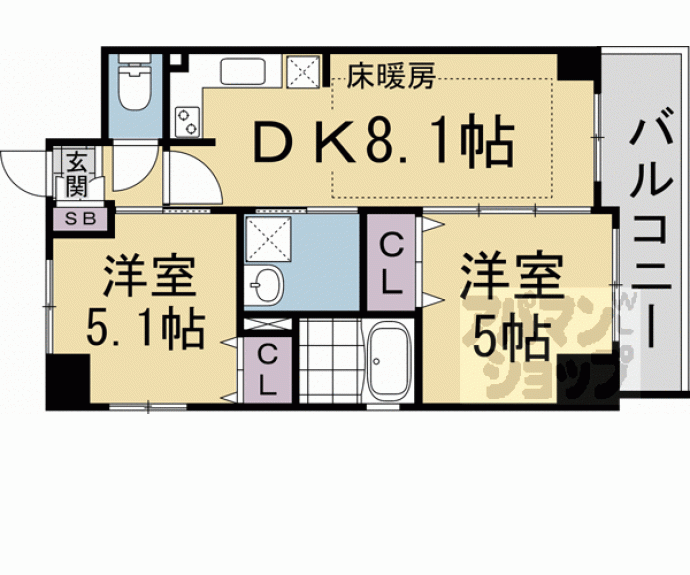 【エステムプラザ京都聚楽第粋邸】間取