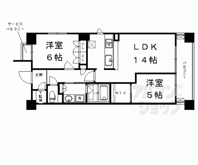 【ルネ京都烏丸五条】間取
