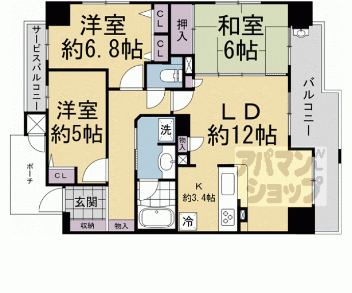 【グランコート烏丸五条】間取
