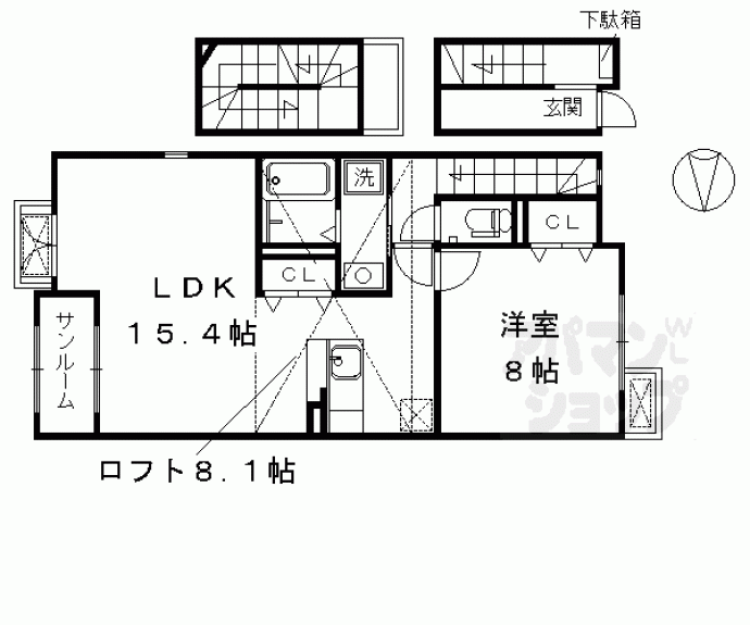 【ラフィーネ葛野・Ⅱ】間取