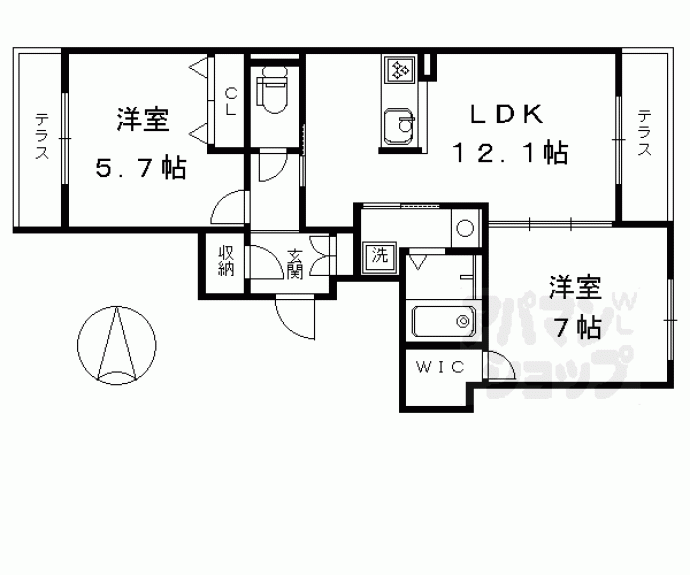 【シャルマン這登】間取