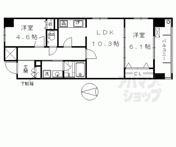 【パインフィールド東野】間取