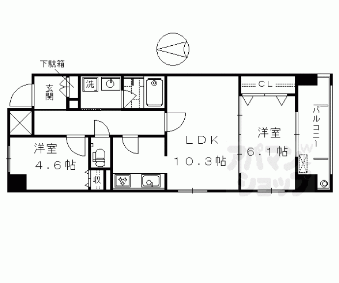 【パインフィールド東野】間取