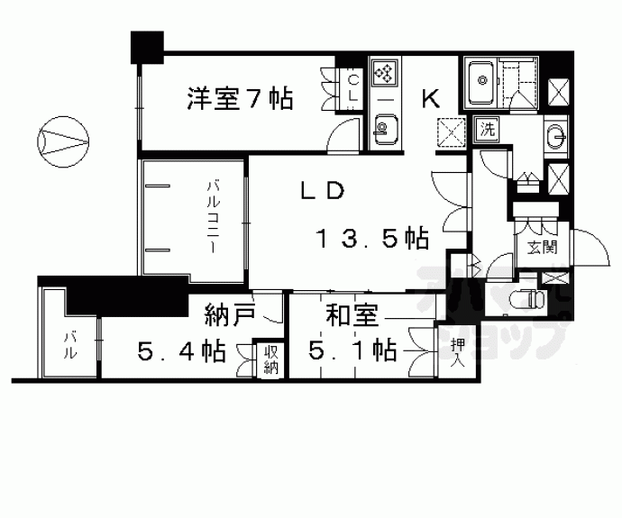 【ジオ烏丸五条】間取
