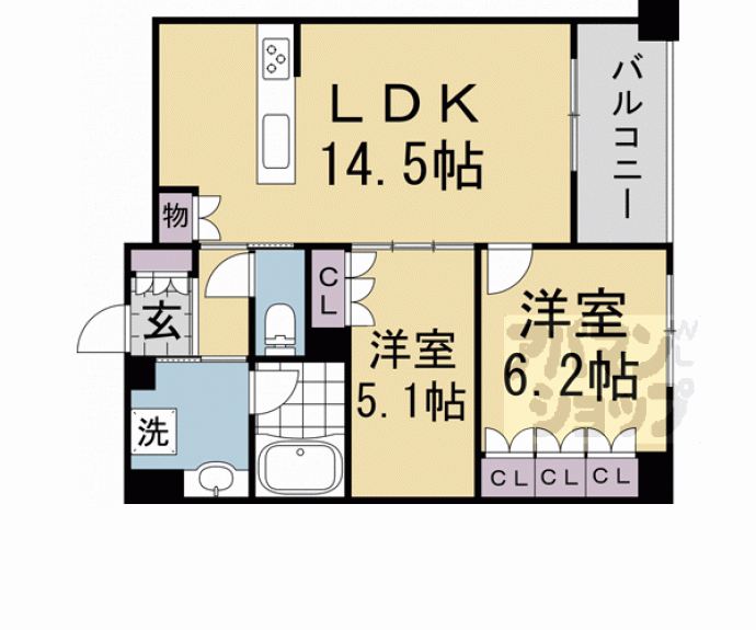 【ジオ烏丸五条】間取
