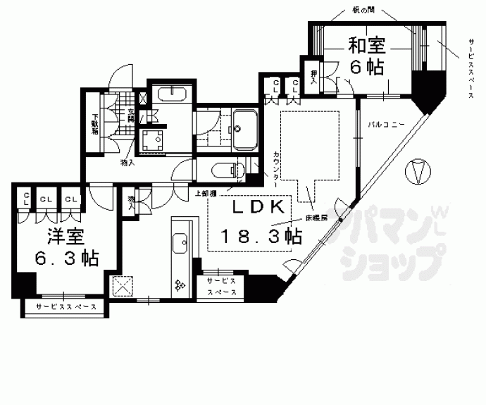 【ジオ烏丸五条】間取