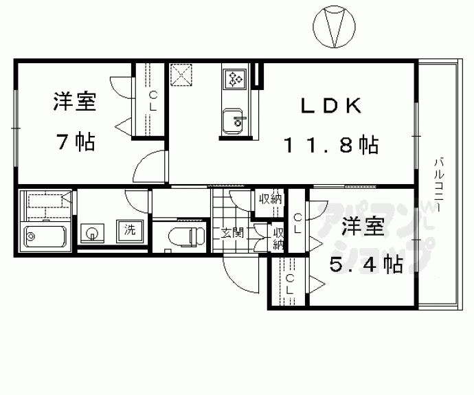【シャーメゾン１１ｂａｎｃｈｉ】間取