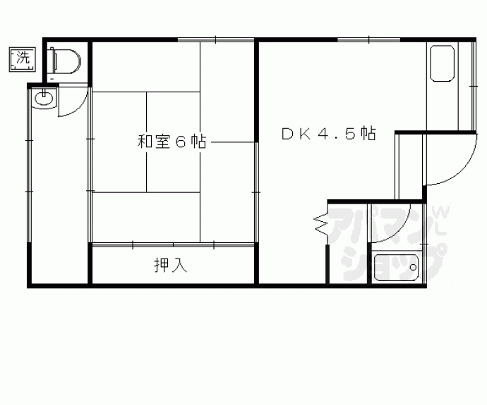 【中久世町3丁目貸家】間取