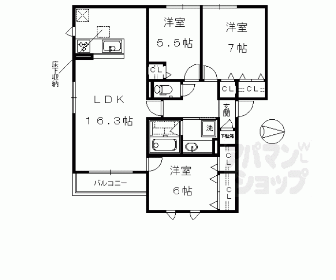 【リアンファミリアルⅠ・Ⅱ棟】間取
