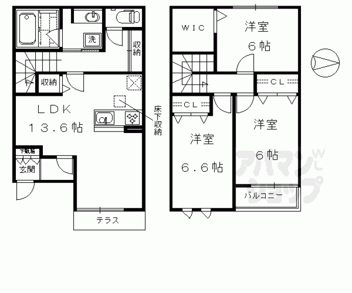 【リアンファミリアルⅠ・Ⅱ棟】間取