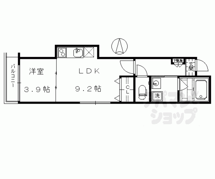 【Ｂｌａｎｃ　Ｎｅｉｇｅ烏丸五条】間取