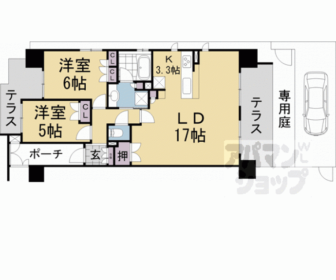 【ル・パルトネール京都丹波口】間取