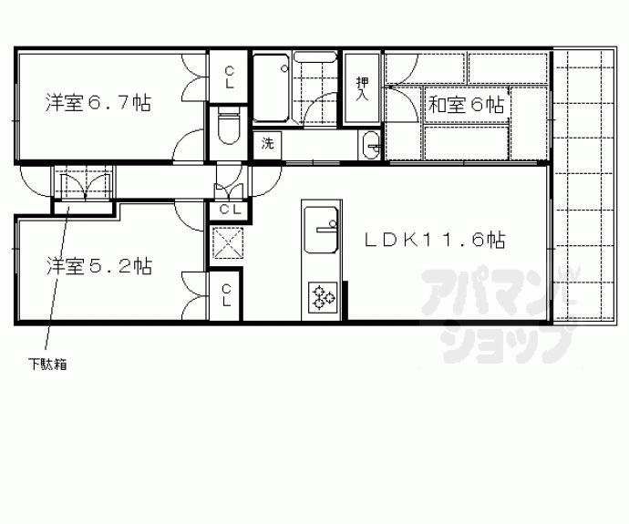 【グランブルー智恵光院通】間取