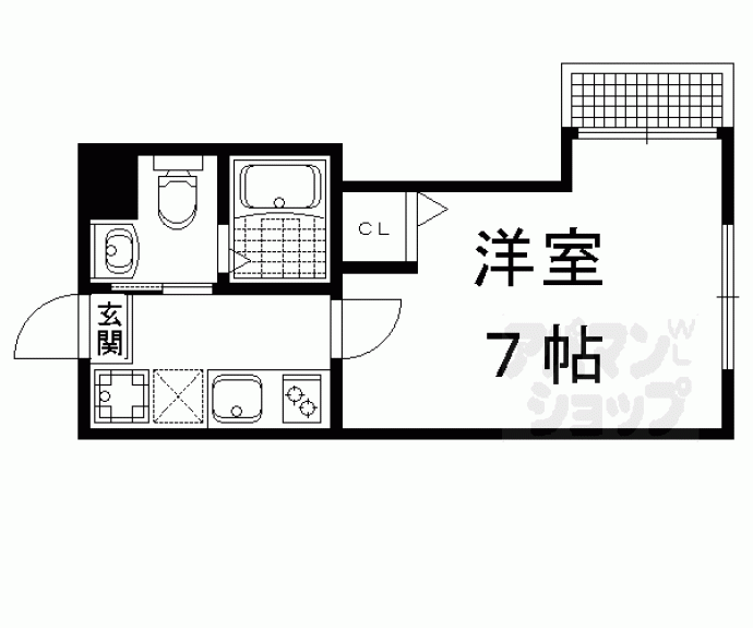 【フラッティ千本鞍馬口】間取