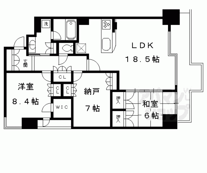 【グラン・リソシエ京都下鴨北山】間取
