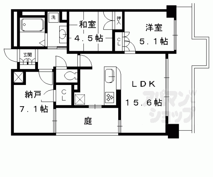 【グラン・リソシエ京都下鴨北山】間取