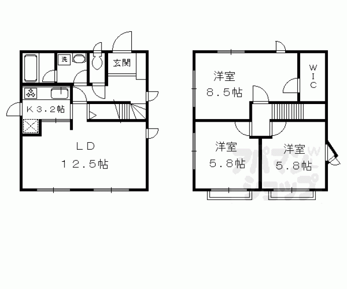 【那須貸家（西棟）】間取