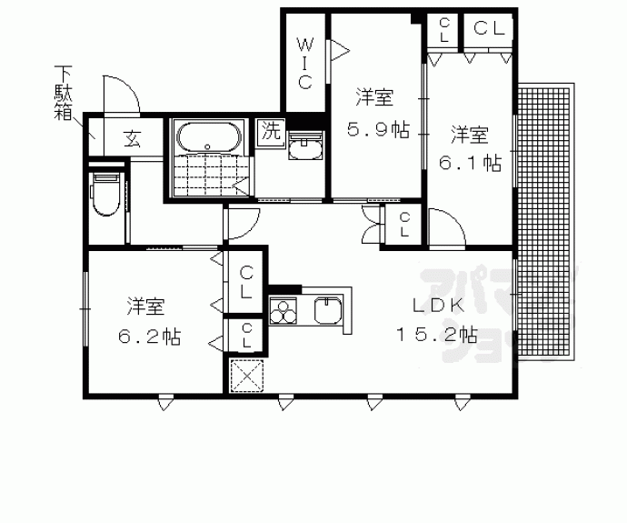 【エルメゾン川端】間取