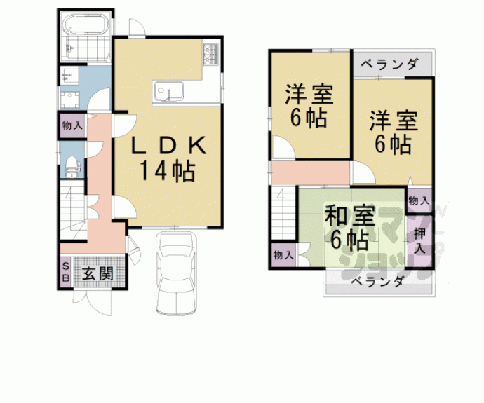 【浄土寺下馬場町借家】間取