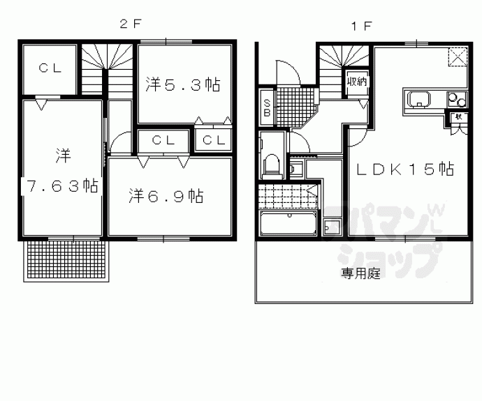 【下鴨蓼倉町リースホーム】間取