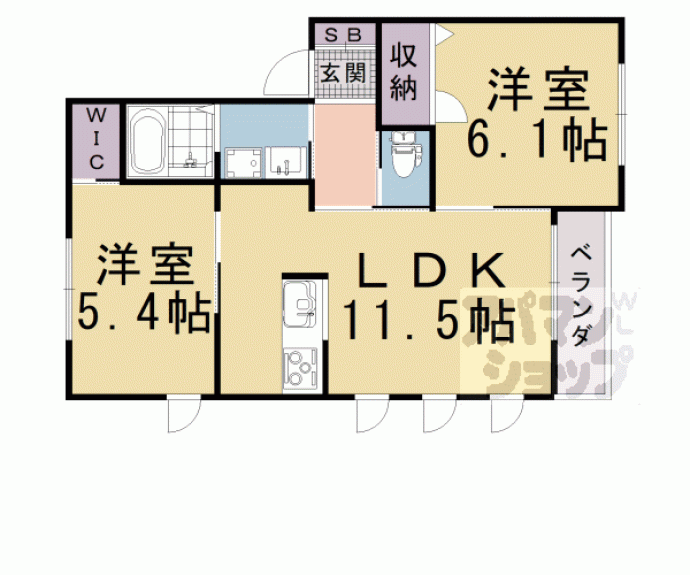 【シャーメゾンＵＮ】間取