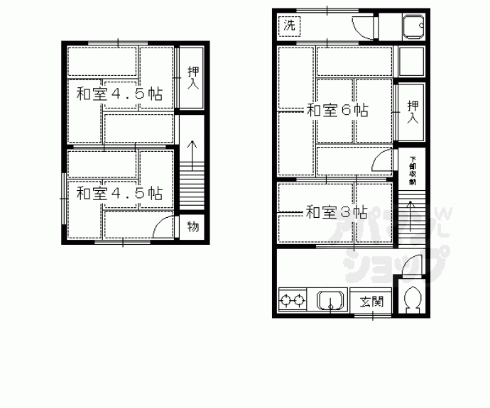 【修学院坪江町貸家】間取