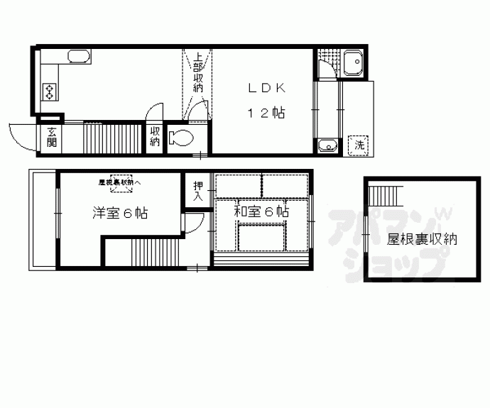 【吉田神楽岡町貸家１３４－２】間取