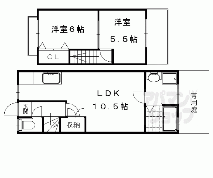 【松ヶ崎井出ヶ海道町貸家】間取