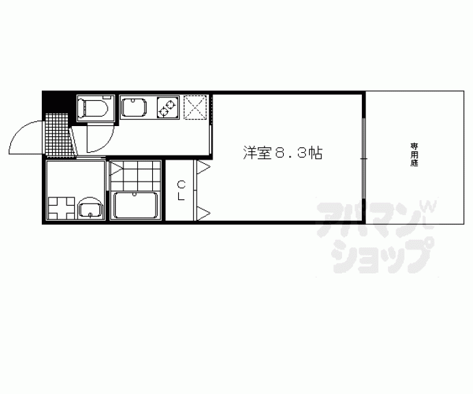 【ウエストコート北白川】間取