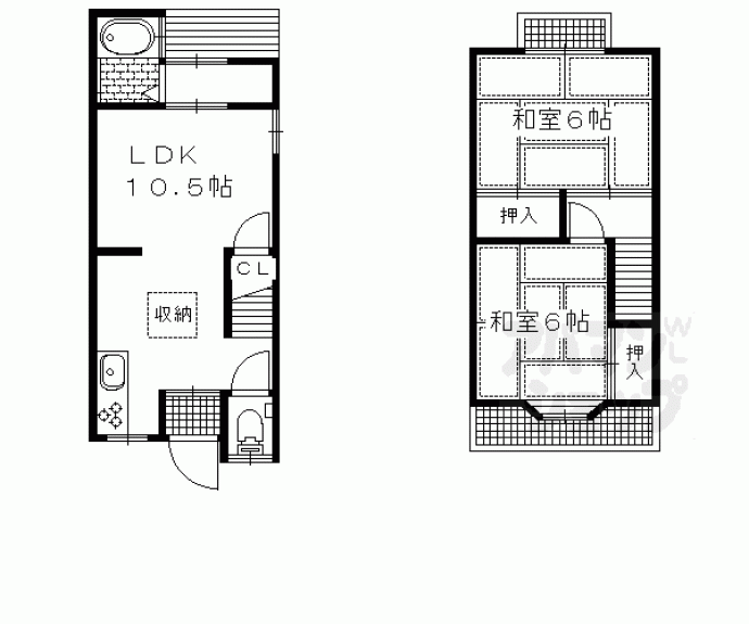 【修学院西沮沢町貸家２１－１０】間取