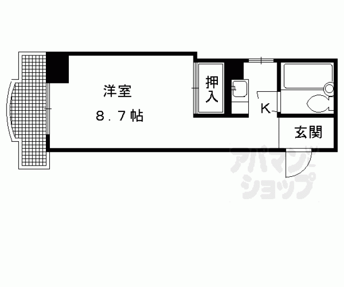 【ＳＡＭＳＱＵＡＲＥ銀閣寺道】間取