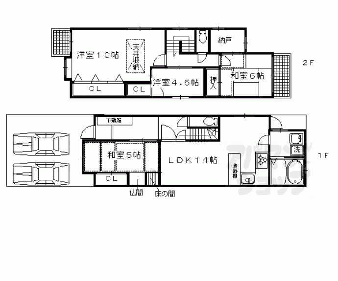 【瓢箪図子町貸家】間取