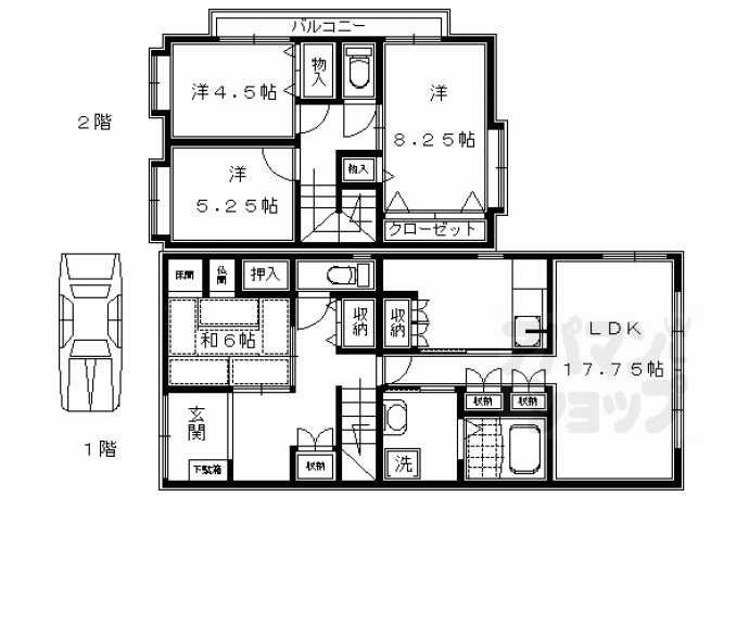 【上京区仕丁町貸家】間取