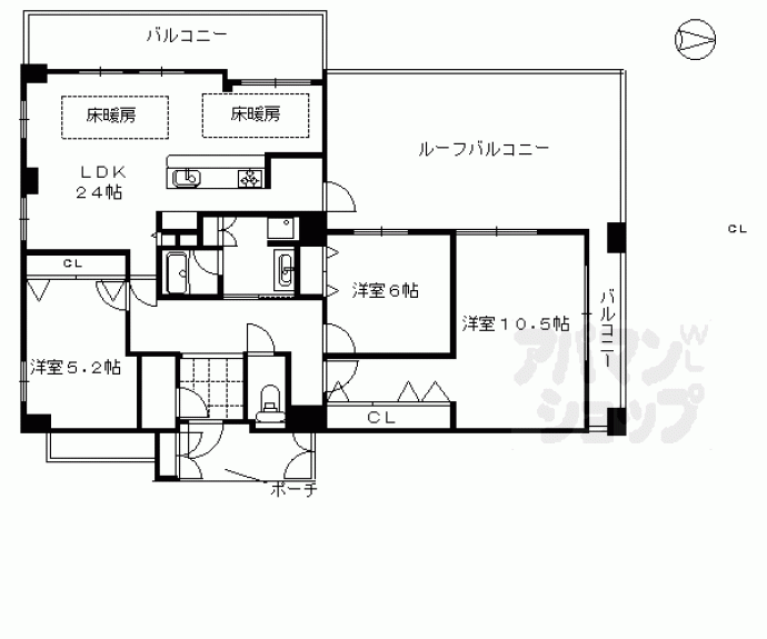 【コンフォール円町】間取