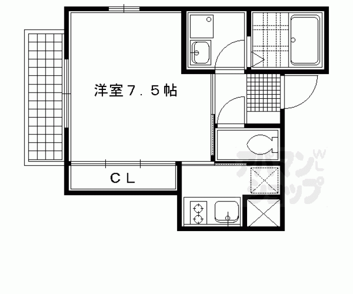 【七本松通一条下る三軒町マンション】間取