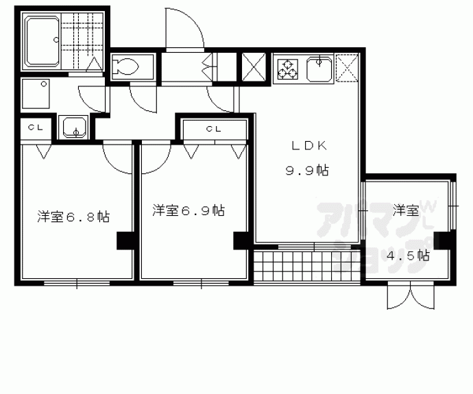 【キャトル荒神】間取