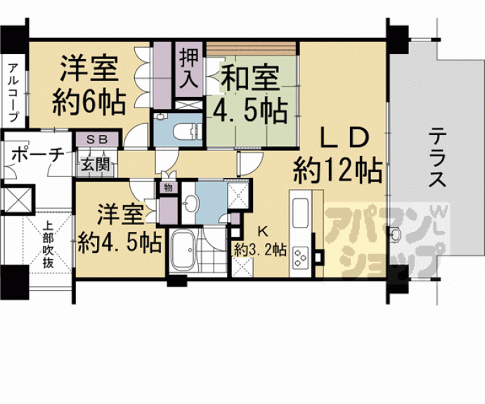 【ザ・パークハウス北野白梅町】間取