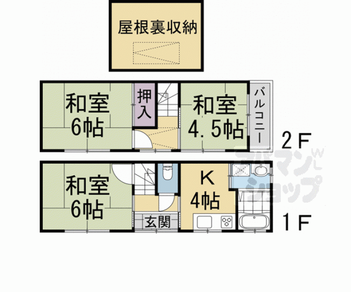 【上京区四町目貸家】間取