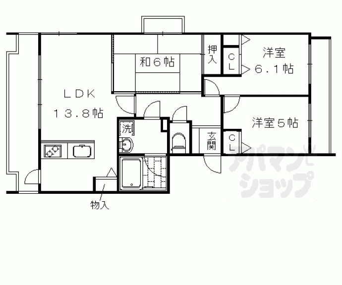 【ダイヤパレスオーセント鳴滝】間取