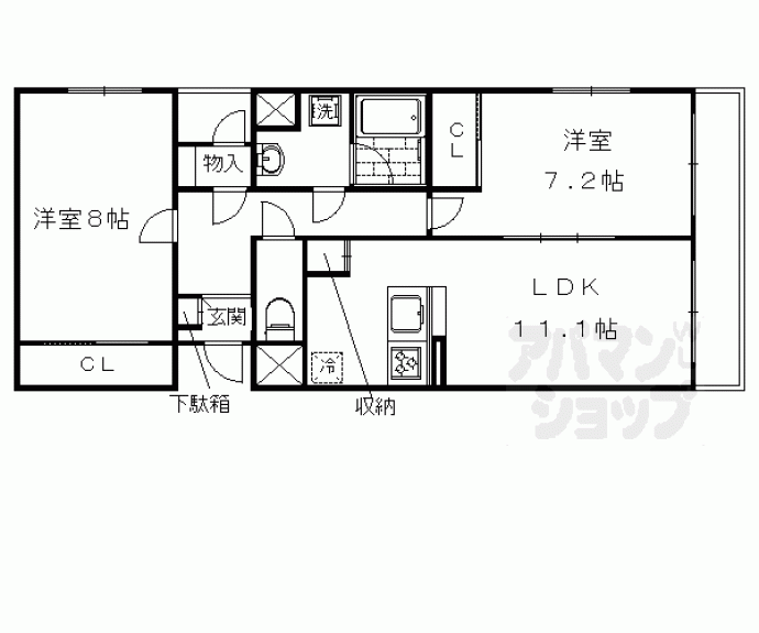 【エリタージュ・うずまさ】間取