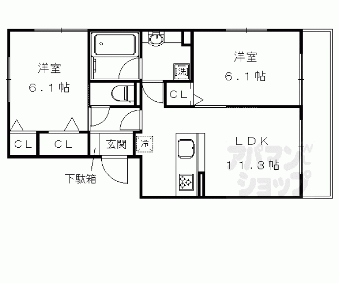 【グランソレイユ西院】間取