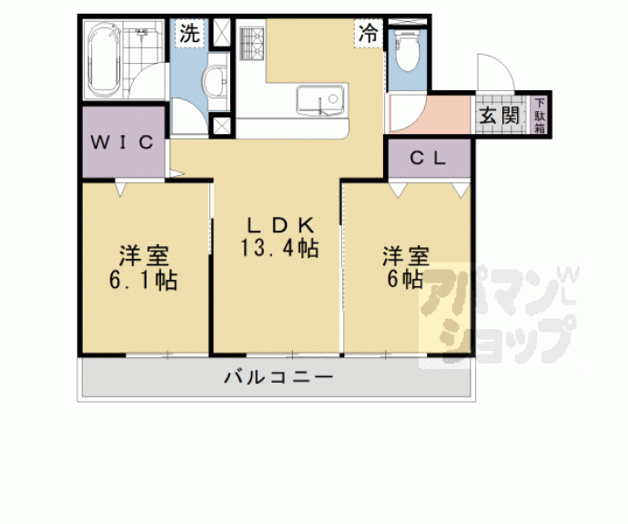 【セジュール西京極】間取