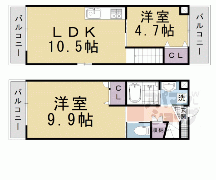 【Ｌａ　Ｖｉｔａ　二条月光】間取