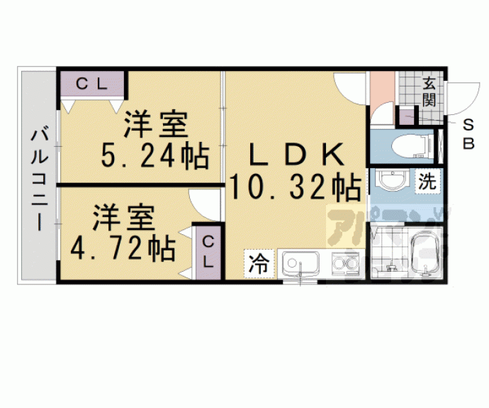 【カルハート太秦天神川】間取