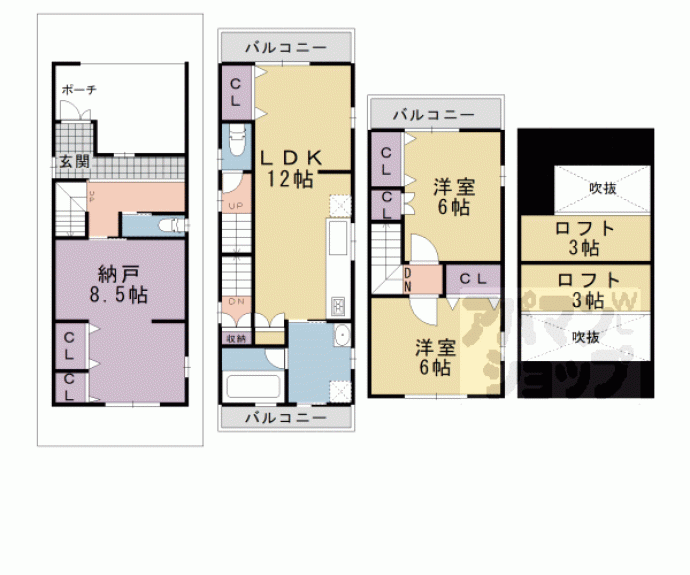 【中堂寺北町戸建】間取